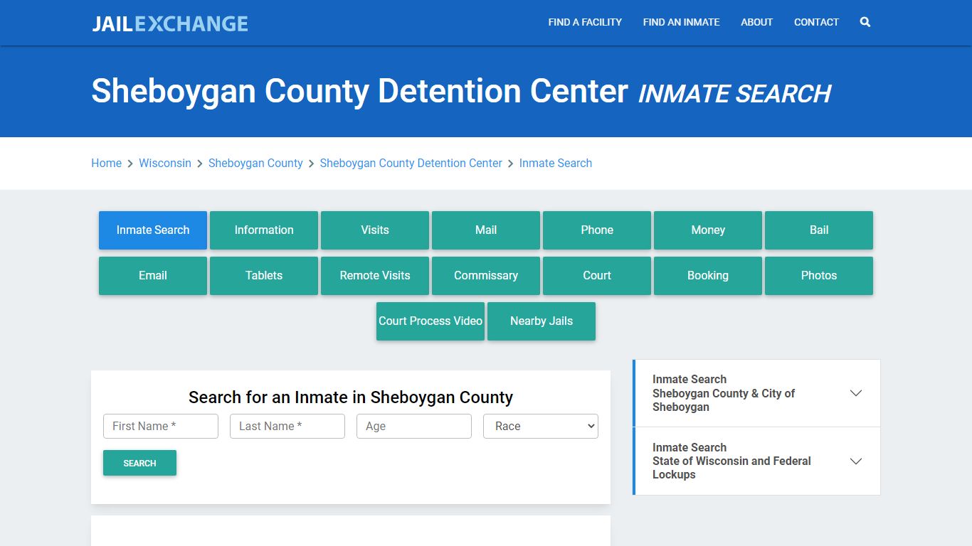 Sheboygan County Detention Center Inmate Search - Jail Exchange